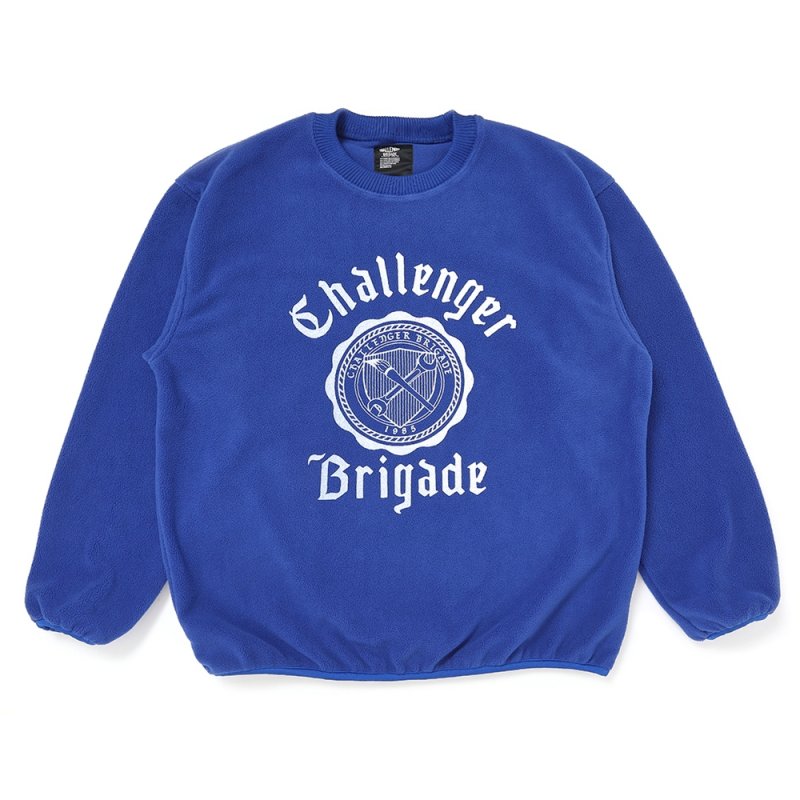 画像1: CHALLENGER/COLLEGE C/N FLEECE（BLUE）［カレッジクルーネックフリース-25秋冬］