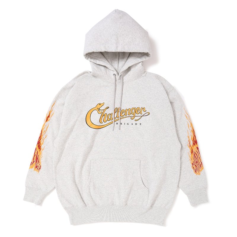 画像1: CHALLENGER/SNAKING LOGO HOODIE（GRAY）［スネーキングロゴフーディー-25秋冬］
