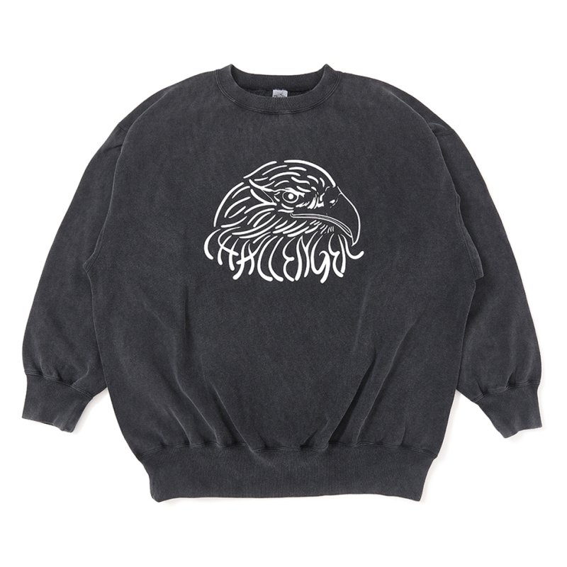 画像1: CHALLENGER/EAGLE C/N SWEAT（BLACK）［イーグルクルーネックスウェット-25秋冬］