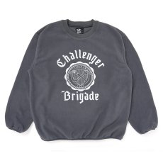 画像1: CHALLENGER/COLLEGE C/N FLEECE（CHARCOAL）［カレッジクルーネックフリース-25秋冬］ (1)