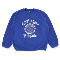 画像1: CHALLENGER/COLLEGE C/N FLEECE（BLUE）［カレッジクルーネックフリース-25秋冬］ (1)