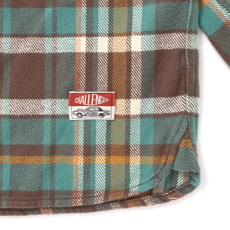 画像3: CHALLENGER/PLAID FLANNEL SHIRT（GREEN）［チェックフランネルシャツ-25秋冬］