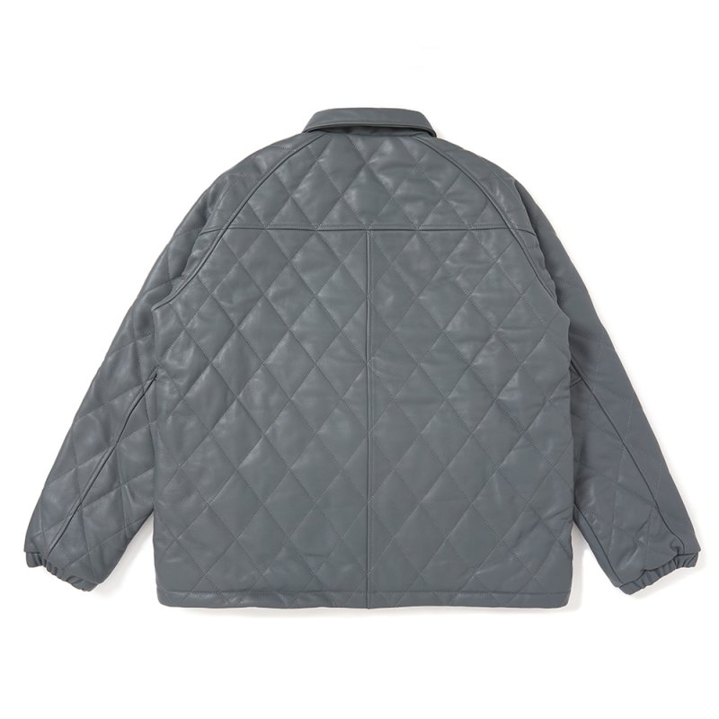 画像2: CHALLENGER/QUILTING LEATHER JACKET（GRAY）［キルティングレザーJKT-25秋冬］
