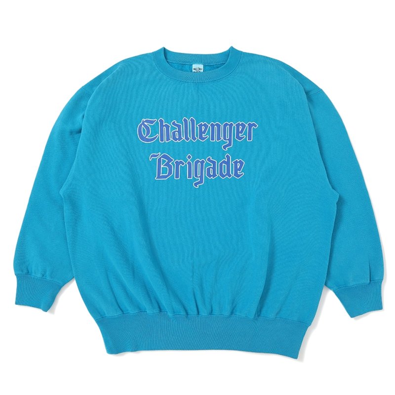 画像1: CHALLENGER/CLASSIC LOGO C/N SWEAT（TURQUOISE）［クラシックロゴクルーネックスウェット-25秋冬］