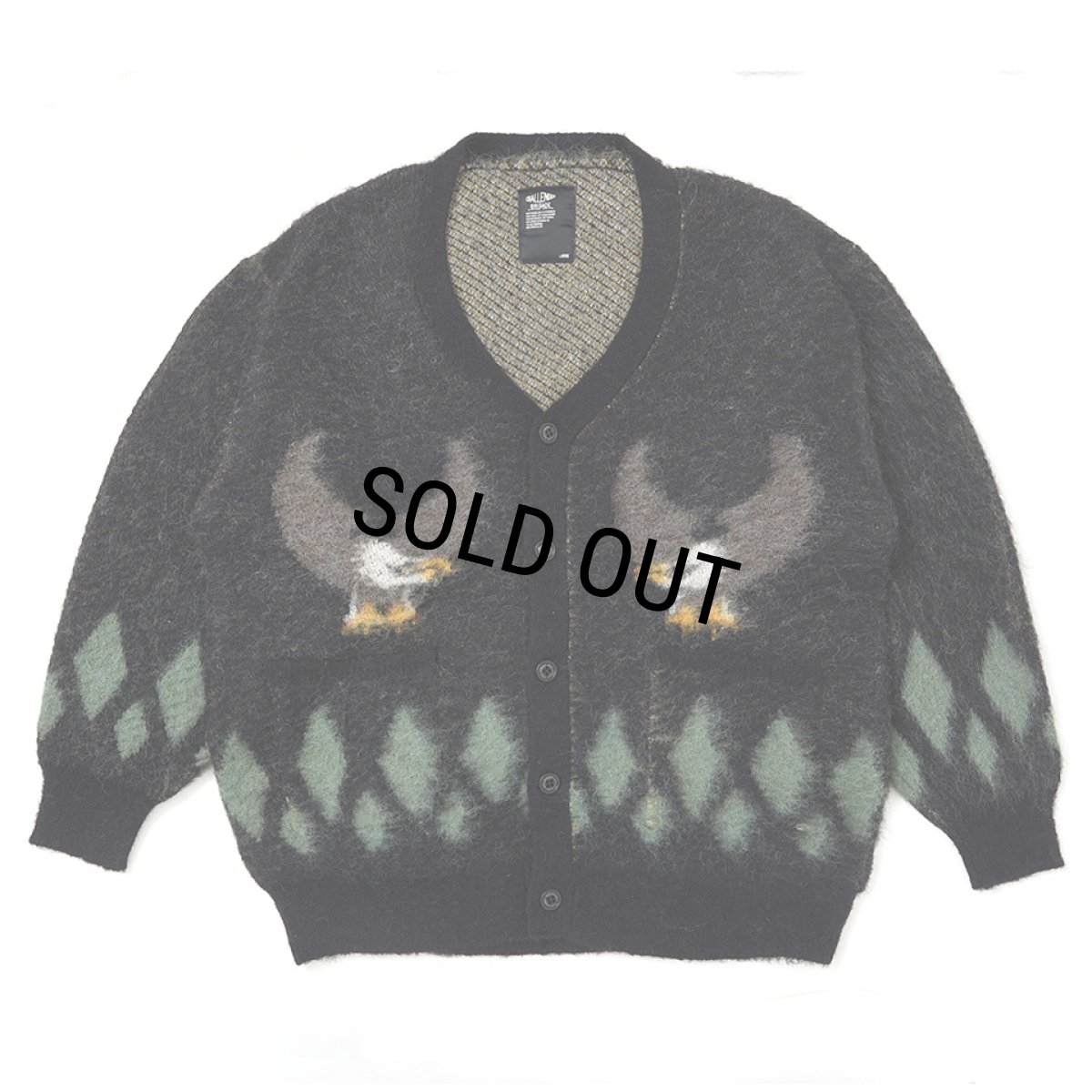 画像1: CHALLENGER/NATIVE EAGLE CARDIGAN（BLACK）［ネイティブイーグルモヘアカーディガン-25秋冬］ (1)