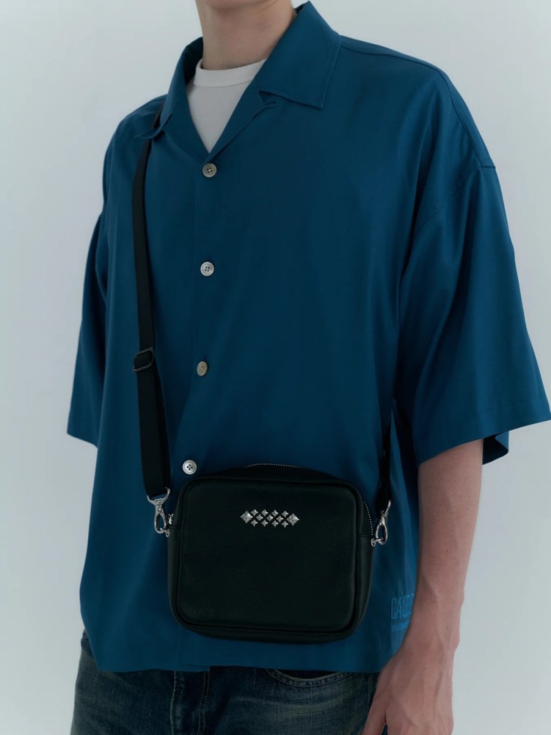 画像3: CALEE/STUDS LEATHER SHOULDER BAG ＜BOX TYPE＞（BLACK）［レザーショルダーバッグ-25春夏］