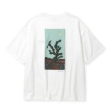 CALEE/× MIHO MURAKAMI DROP SHOULDER PRINT TEE（WHITE/B）［ドロップショルダープリントT-25春夏］