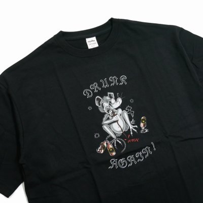 画像2: exodus/DRUNK AGAIN Tee（BLACK）［プリントT-25春夏］