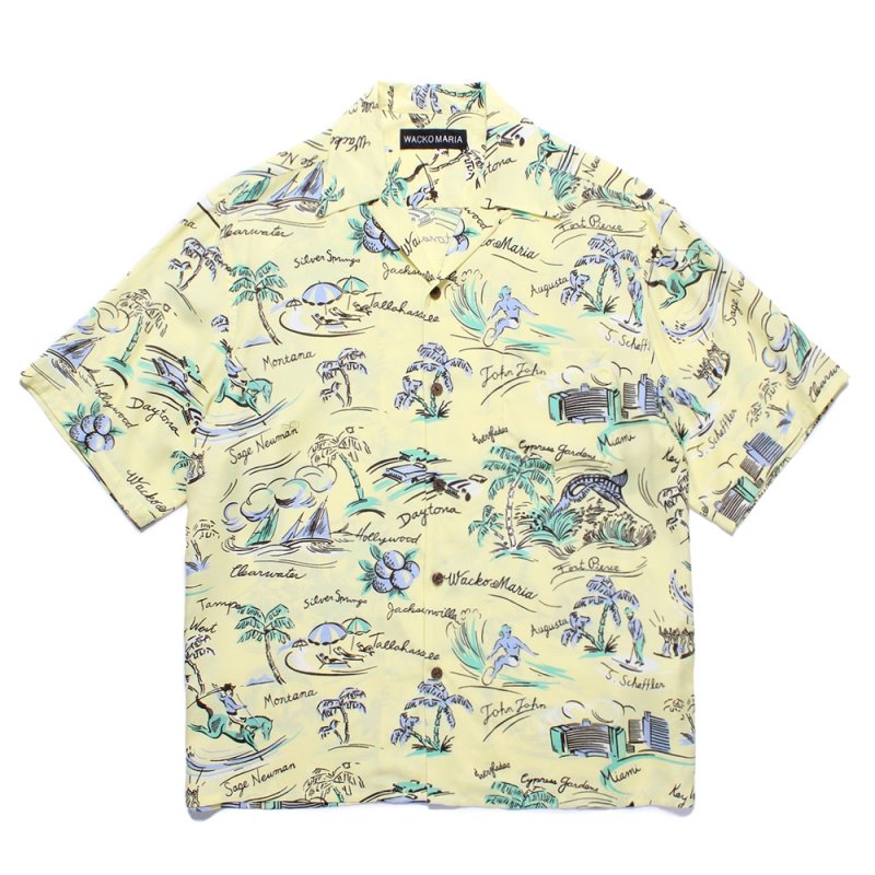 画像1: WACKO MARIA/HAWAIIAN SHIRT（YELLOW）［ハワイアンシャツ-25春夏］