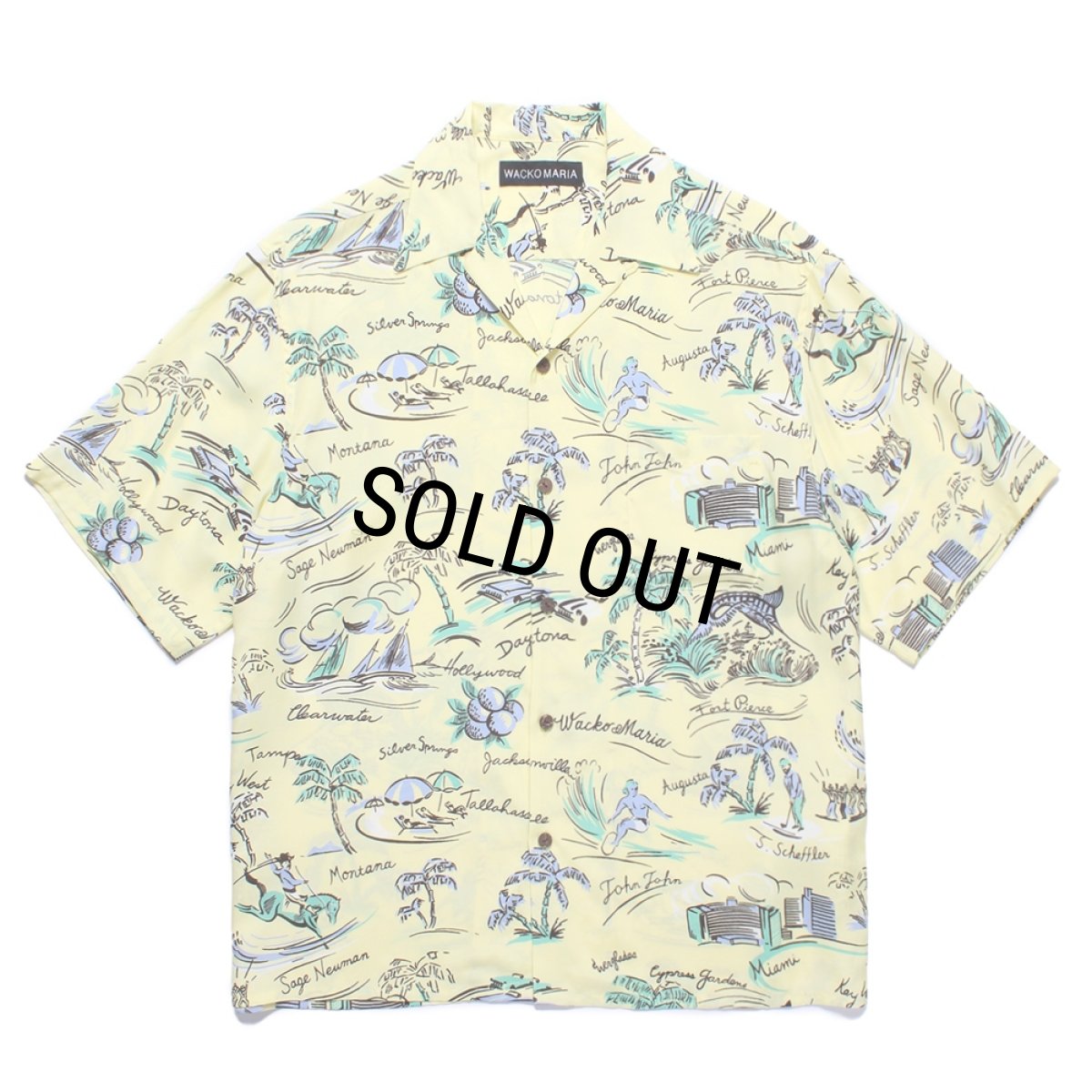 画像1: WACKO MARIA/HAWAIIAN SHIRT（YELLOW）［ハワイアンシャツ-25春夏］ (1)