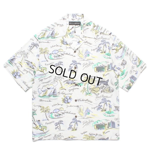画像1: WACKO MARIA/HAWAIIAN SHIRT（WHITE）［ハワイアンシャツ-25春夏］