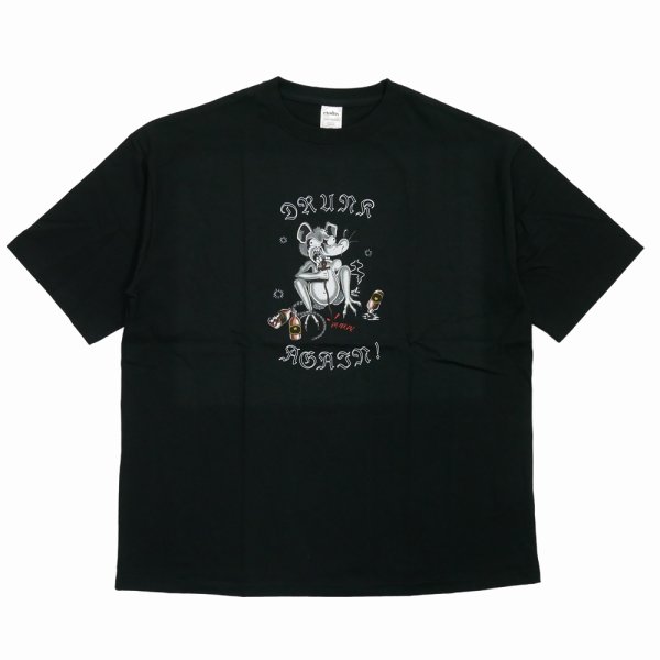 画像1: exodus/DRUNK AGAIN Tee（BLACK）［プリントT-25春夏］