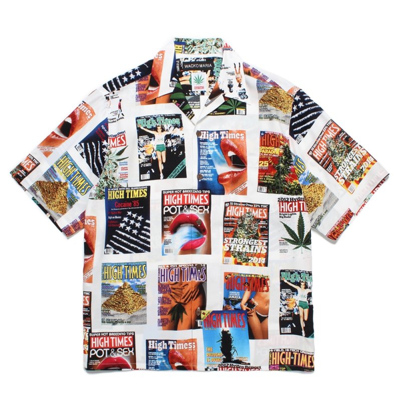 画像1: WACKO MARIA/HIGH TIMES / HAWAIIAN SHIRT（WHITE）［ハワイアンシャツ-25春夏］