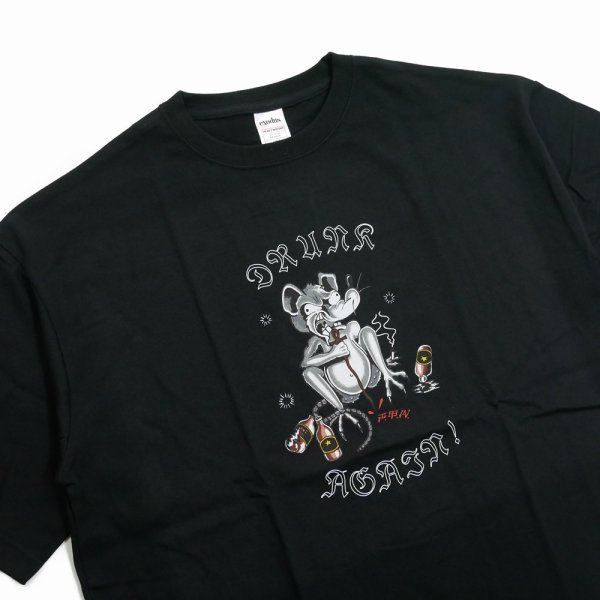 画像2: exodus/DRUNK AGAIN Tee（BLACK）［プリントT-25春夏］