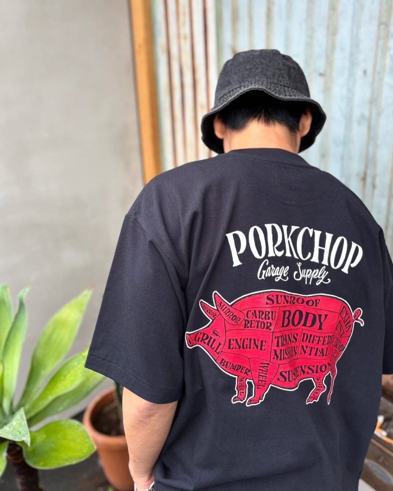 画像3: PORKCHOP/PORK BACK TEE（BLACK）［ポークバックT-25春夏］