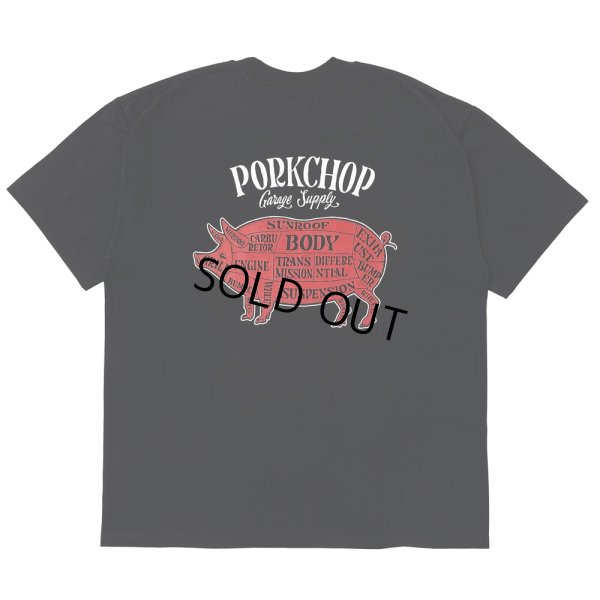 画像1: PORKCHOP/PORK BACK TEE（BLACK）［ポークバックT-25春夏］