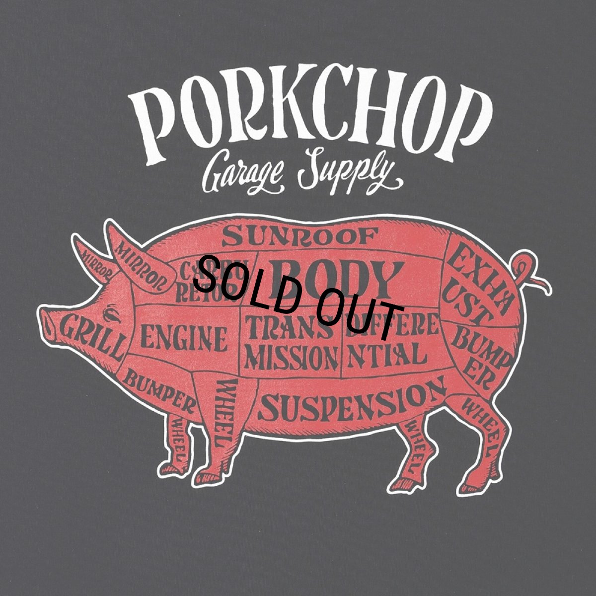 画像4: PORKCHOP/PORK BACK TEE（BLACK）［ポークバックT-25春夏］ (4)