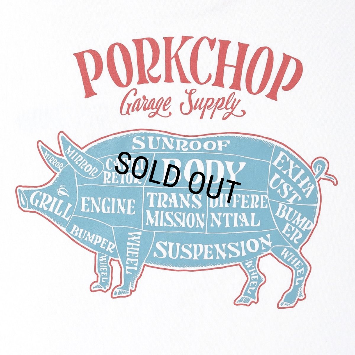 画像4: PORKCHOP/PORK BACK TEE（WHITE）［ポークバックT-25春夏］ (4)