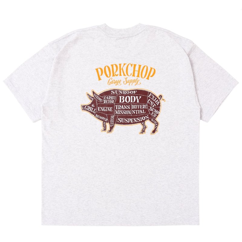 画像2: PORKCHOP/PORK BACK TEE（GRAY）［ポークバックT-25春夏］