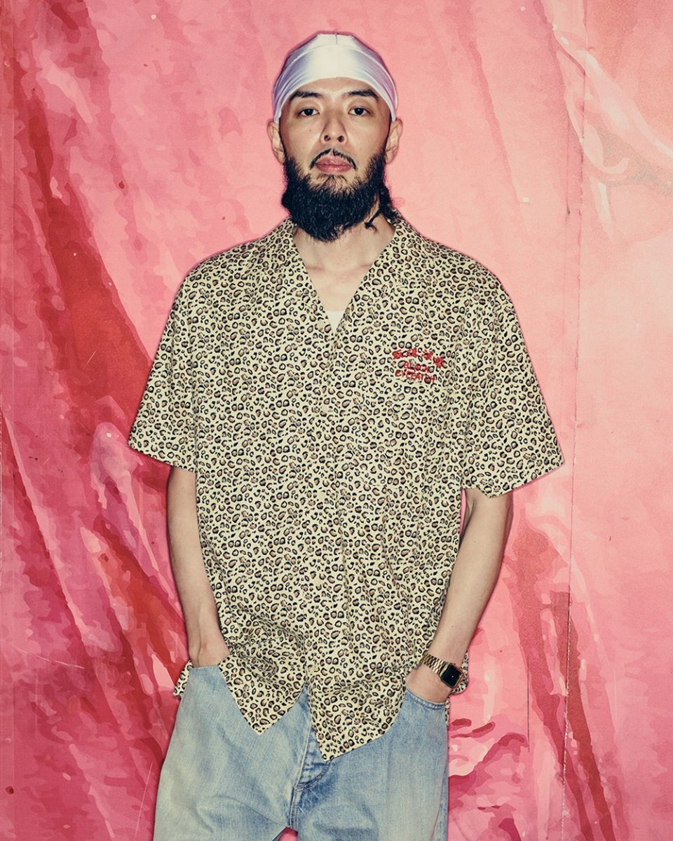 画像3: BlackEyePatch/LEOPARD HWC OPEN COLLARED S/S SHIRT（GRAY） (3)