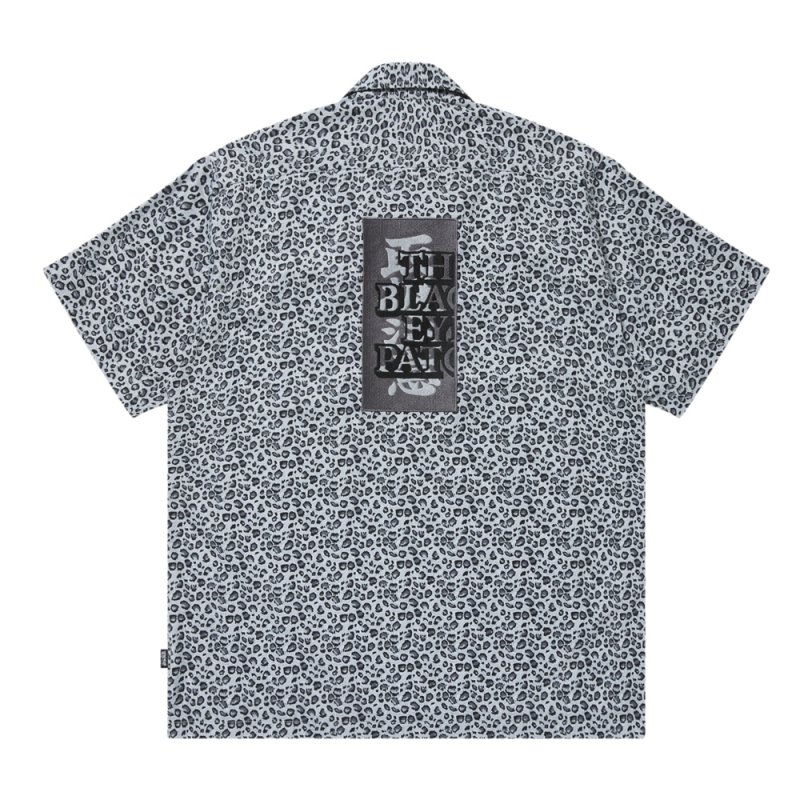 画像2: BlackEyePatch/LEOPARD HWC OPEN COLLARED S/S SHIRT（GRAY）