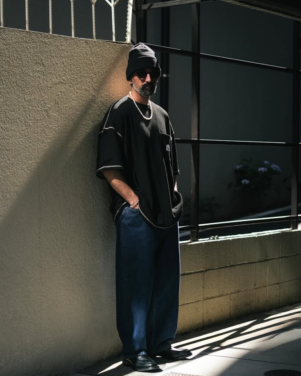 画像4: COOTIE PRODUCTIONS/T/C Waffle Error Fit S/S Tee（Black/White）［ワッフルエラーフィットポケT-25春夏］ (4)