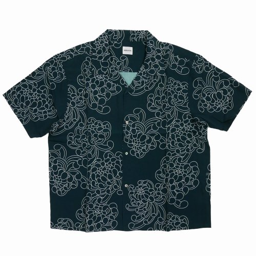 他の写真1: BUENA VISTA/菊柄 S/S SHIRTS（BLACK）［菊柄オープンカラーシャツ-25春夏］