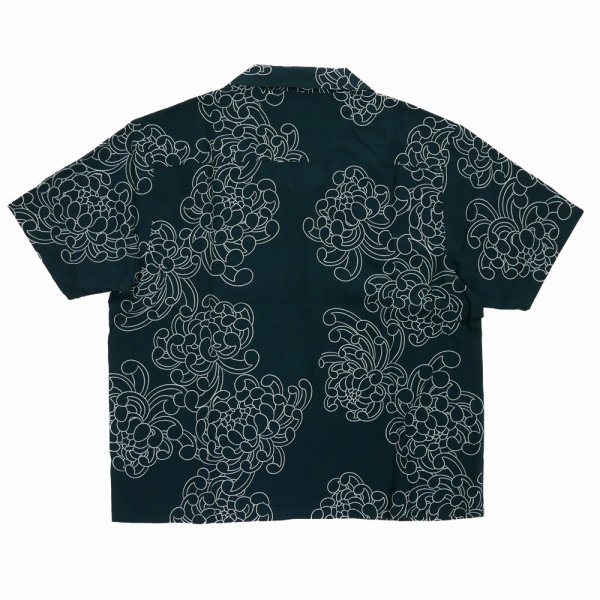 画像2: BUENA VISTA/菊柄 S/S SHIRTS（BLACK）［菊柄オープンカラーシャツ-25春夏］