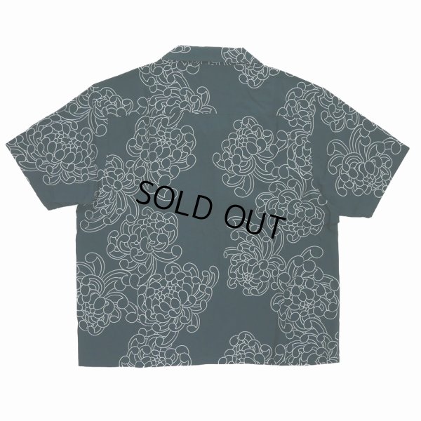 画像2: 【30％OFF】BUENA VISTA/菊柄 S/S SHIRTS（BLACK）［菊柄オープンカラーシャツ-25春夏］