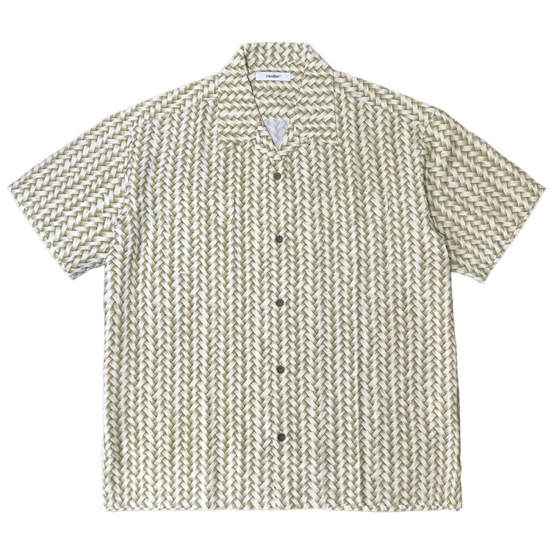画像1: 【30％OFF】exodus/AJIRO BAMBOO S/S  HAWAIIAN SHIRT（KHAKI）［アジロバンブーハワイアンシャツ-25春夏］