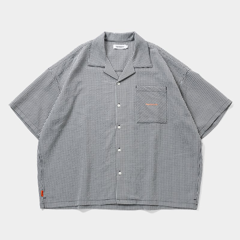 画像1: TIGHTBOOTH/SEERSUCKER ALOHA（B/W Gingham）［シアサッカーアロハ-25夏］