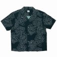 画像1: BUENA VISTA/菊柄 S/S SHIRTS（BLACK）［菊柄オープンカラーシャツ-25春夏］ (1)