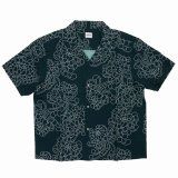 BUENA VISTA/菊柄 S/S SHIRTS（BLACK）［菊柄オープンカラーシャツ-25春夏］