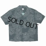 【30％OFF】BUENA VISTA/菊柄 S/S SHIRTS（BLACK）［菊柄オープンカラーシャツ-25春夏］