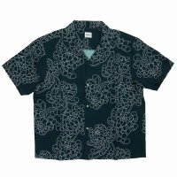 BUENA VISTA/菊柄 S/S SHIRTS（BLACK）［菊柄オープンカラーシャツ-25春夏］
