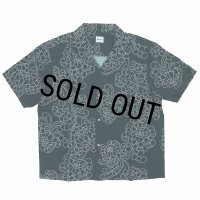 【30％OFF】BUENA VISTA/菊柄 S/S SHIRTS（BLACK）［菊柄オープンカラーシャツ-25春夏］