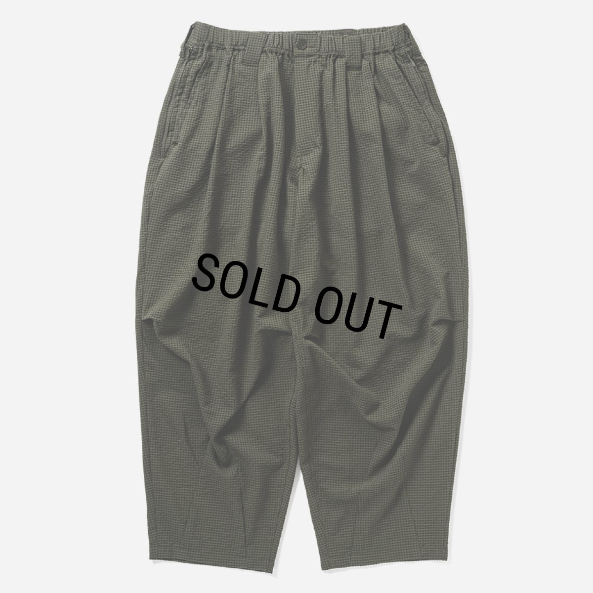 画像1: 【20%OFF】TIGHTBOOTH/SEERSUCKER BALLOON PANTS（Olive）［シアサッカーバルーンパンツ-25夏］ (1)