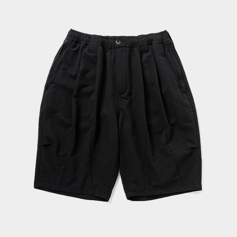 画像1: TIGHTBOOTH/SEERSUCKER BIG SHORTS（Black）［シアサッカービッグショーツ-25夏］