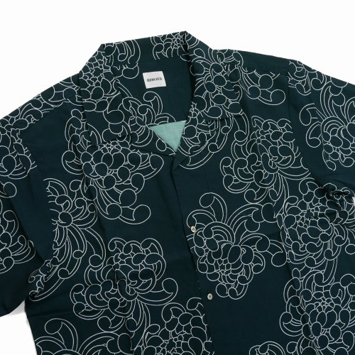 他の写真3: BUENA VISTA/菊柄 S/S SHIRTS（BLACK）［菊柄オープンカラーシャツ-25春夏］
