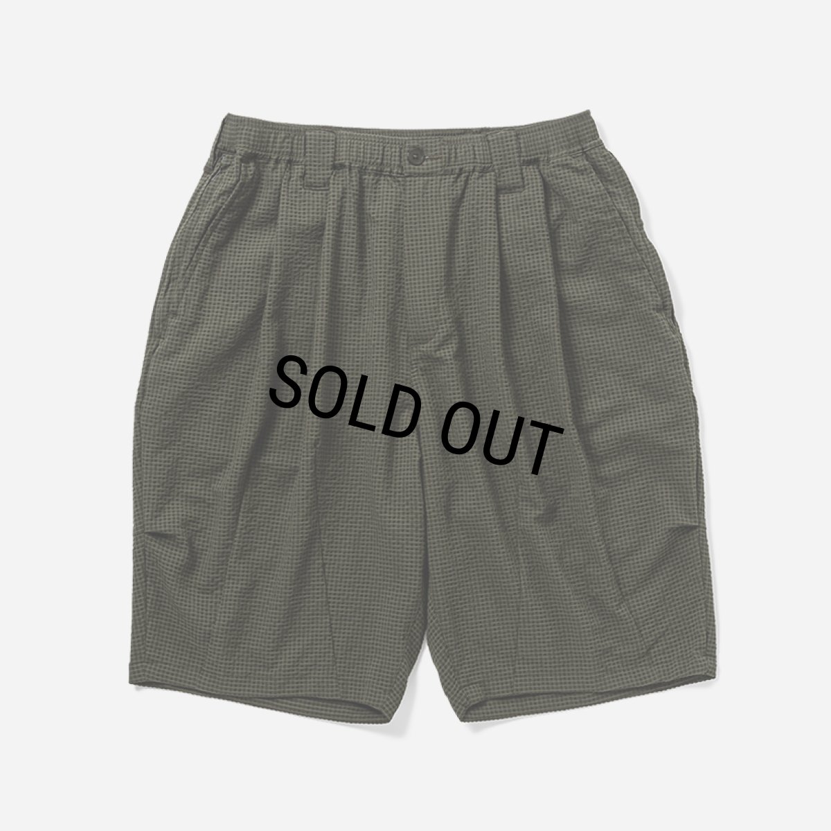 画像1: 【30%OFF】TIGHTBOOTH/SEERSUCKER BIG SHORTS（Olive）［シアサッカービッグショーツ-25夏］ (1)