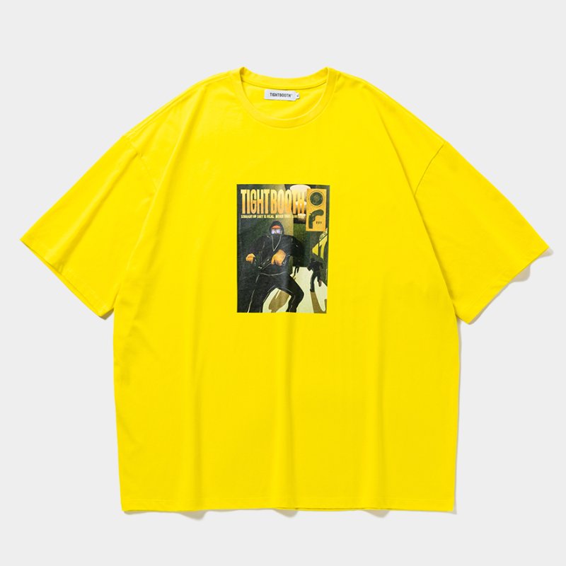 画像1: TIGHTBOOTH/RUN S/S T-SHIRT（Yellow）［プリントT-25夏］