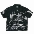 画像1: BUENA VISTA/AEE S/S SHIRTS（BLACK）［総柄オープンカラーシャツ-25春夏］ (1)