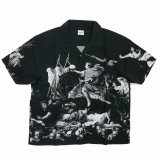 BUENA VISTA/AEE S/S SHIRTS（BLACK）［総柄オープンカラーシャツ-25春夏］