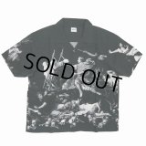 BUENA VISTA/AEE S/S SHIRTS（BLACK）［総柄オープンカラーシャツ-25春夏］