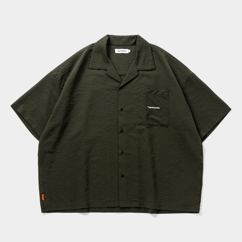 画像1: TIGHTBOOTH/SEERSUCKER ALOHA（Olive）［シアサッカーアロハ-25夏］