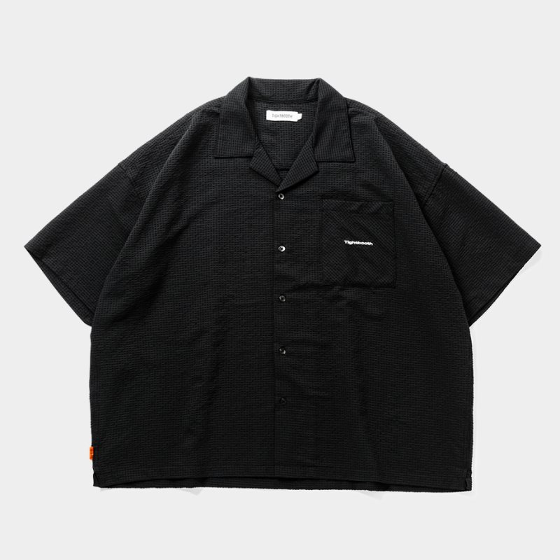 画像1: TIGHTBOOTH/SEERSUCKER ALOHA（Black）［シアサッカーアロハ-25夏］