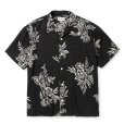画像1: CALEE/FLOWER PATTERN SH（BLACK）［フラワーパターンオープンカラーシャツ-25春夏］ (1)
