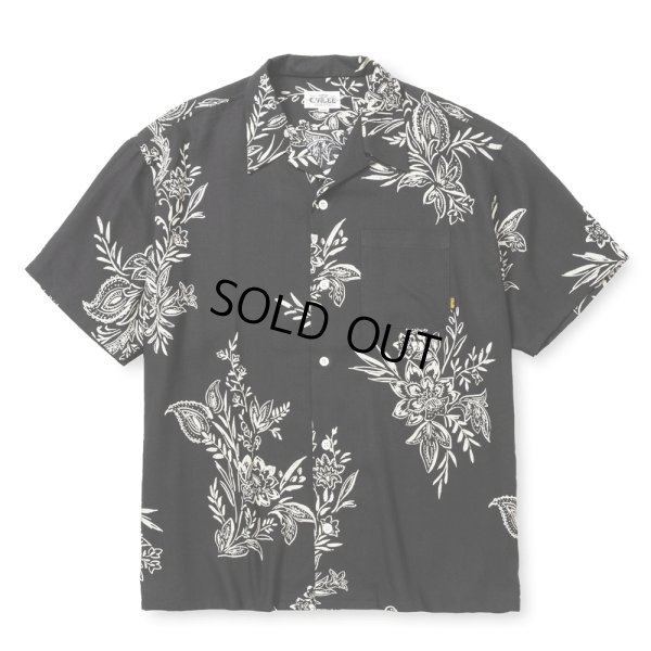 画像1: CALEE/FLOWER PATTERN SH（BLACK）［フラワーパターンオープンカラーシャツ-25春夏］