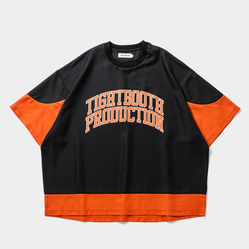 画像1: TIGHTBOOTH/COLLEGE DOBBY S/S T-SHIRT（Black）［カレッジドビーT-25夏］