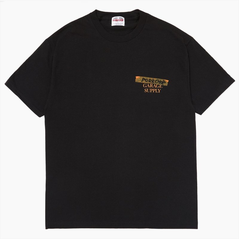 画像1: PORKCHOP/NOTHING CHANGES TEE（BLACK）［プリントT-25春夏］